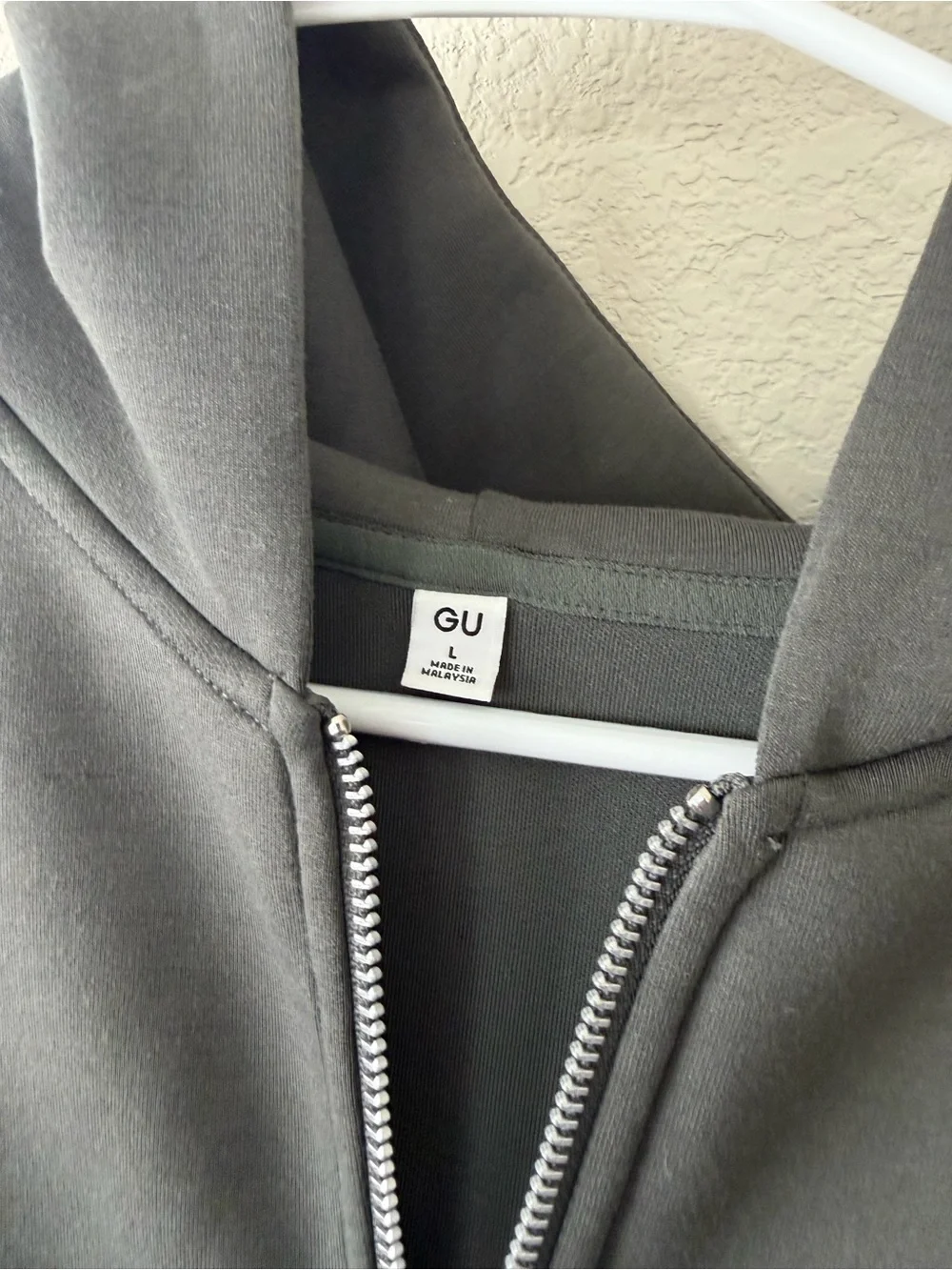 Men's Zip-Up Hooded Sweatshirt in Charcoal Gray